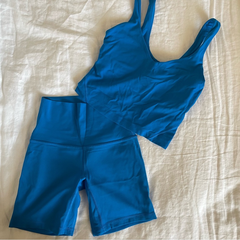 Lululemon Align Top and Biker Shorts Poolside